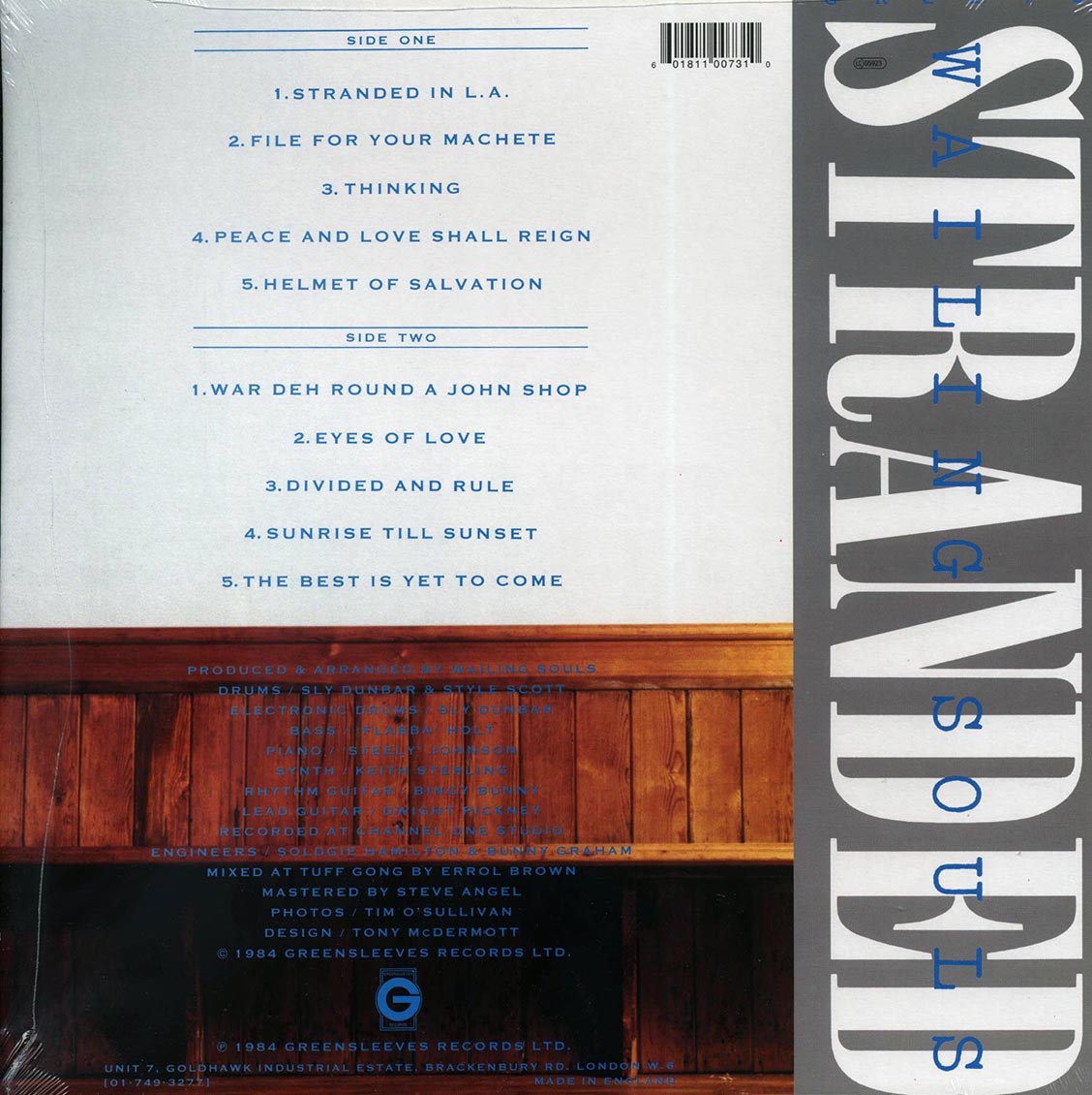 Wailing Souls - Stranded vinyl LP back cover
