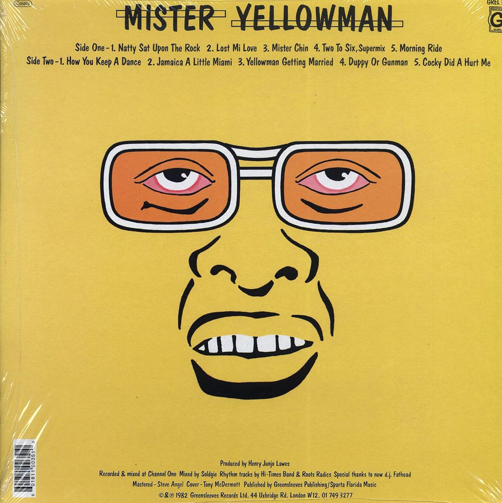Yellowman - Mister Yellowman vinyl LP back cover