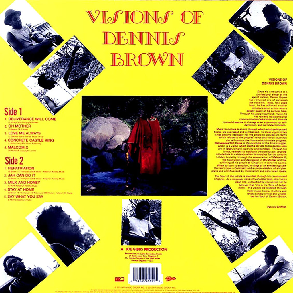 Dennis Brown - Visions Of Dennis Brown vinyl LP back cover