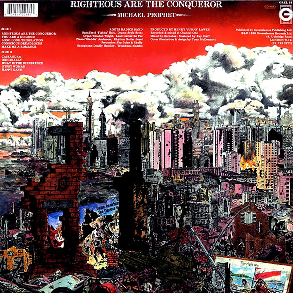Michael Prophet - Righteous Are The Conqueror vinyl LP back cover