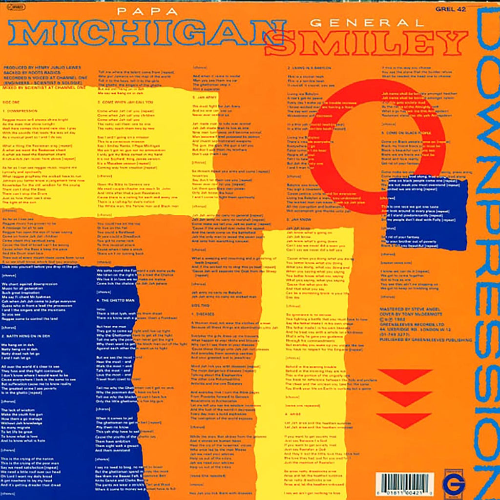 Michigan & Smiley - Downpression vinyl LP back cover