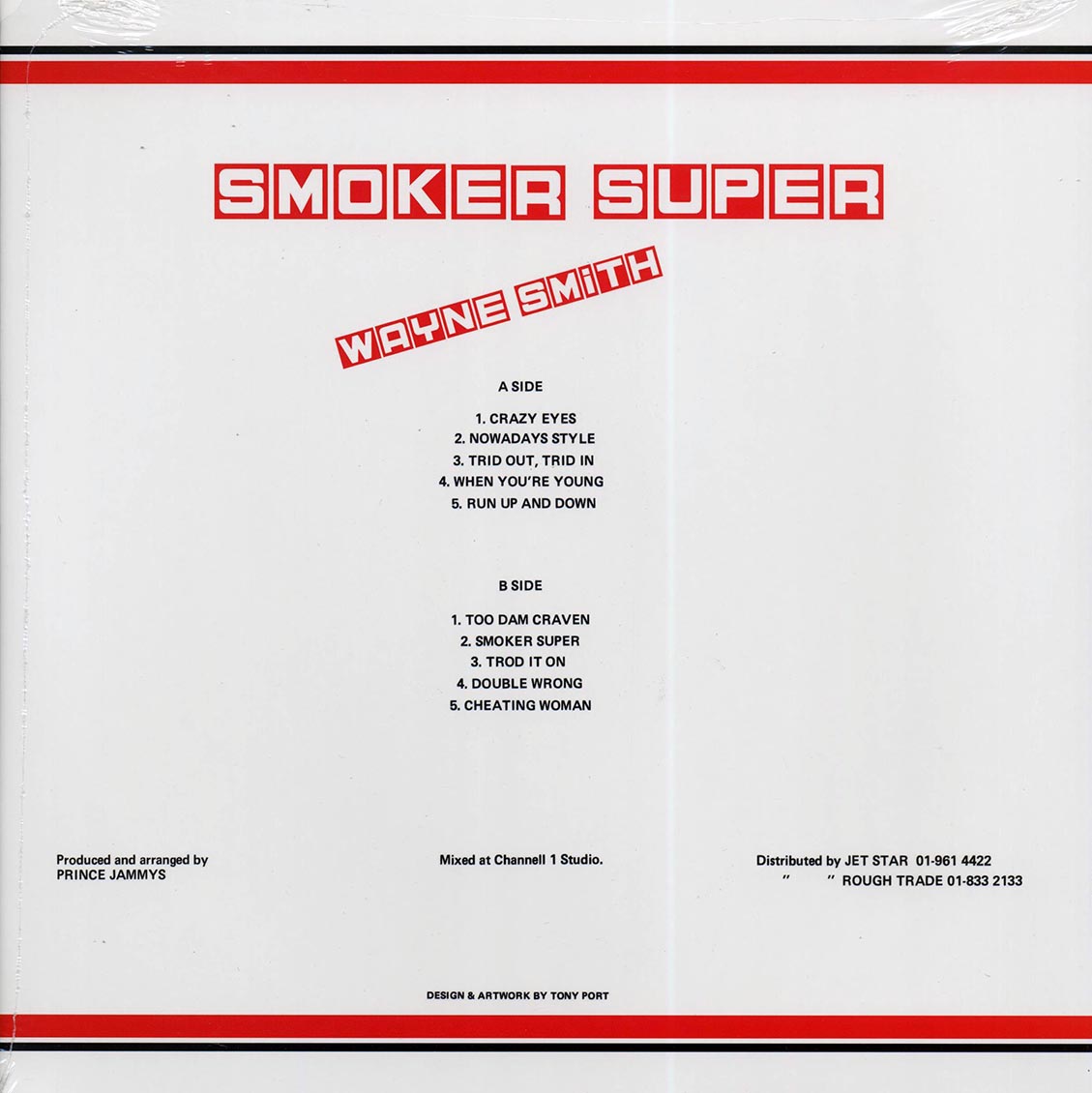 Wayne Smith - Smoker Super (2014 FIRST PRESS) vinyl LP back cover