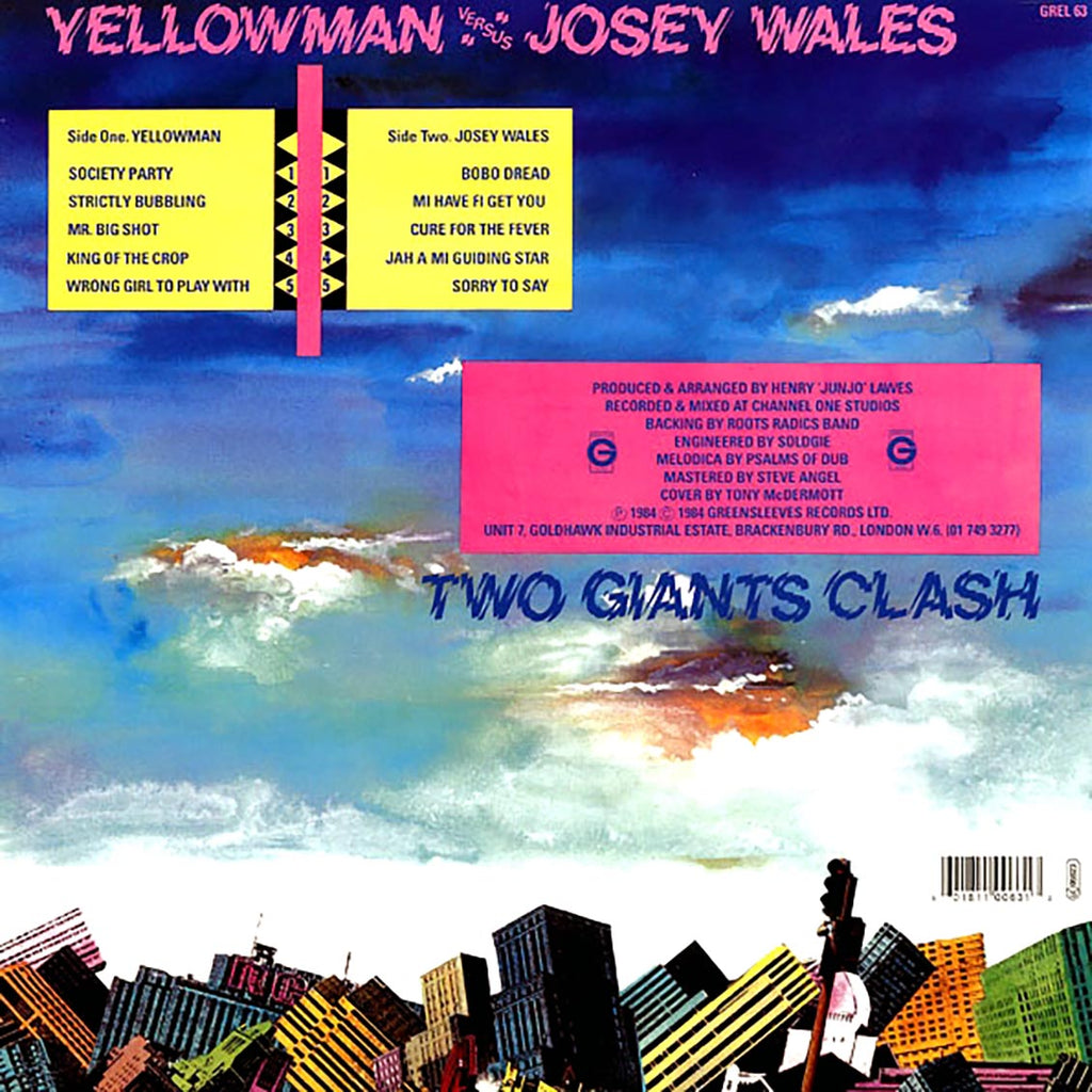 Yellowman, Josey Wales - Two Giants Clash: Yellowman Vs. Josey Wales vinyl LP back cover