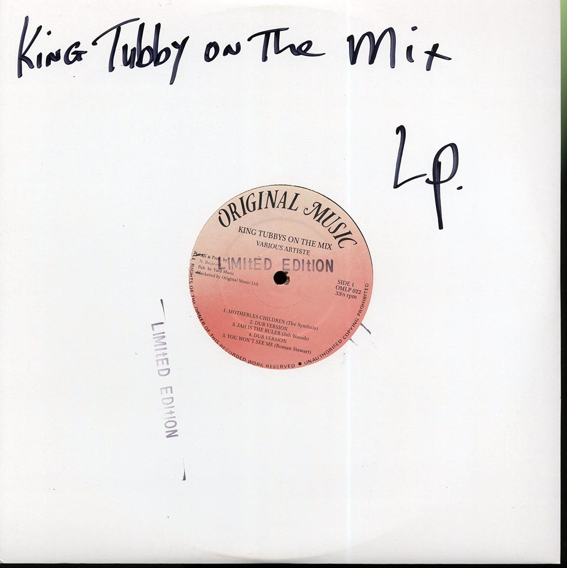 King Tubby, The Symbals, Roman Stewart, Jah Woosh, Errol Holt, Etc. - On The Mix Volume 1 vinyl LP front cover