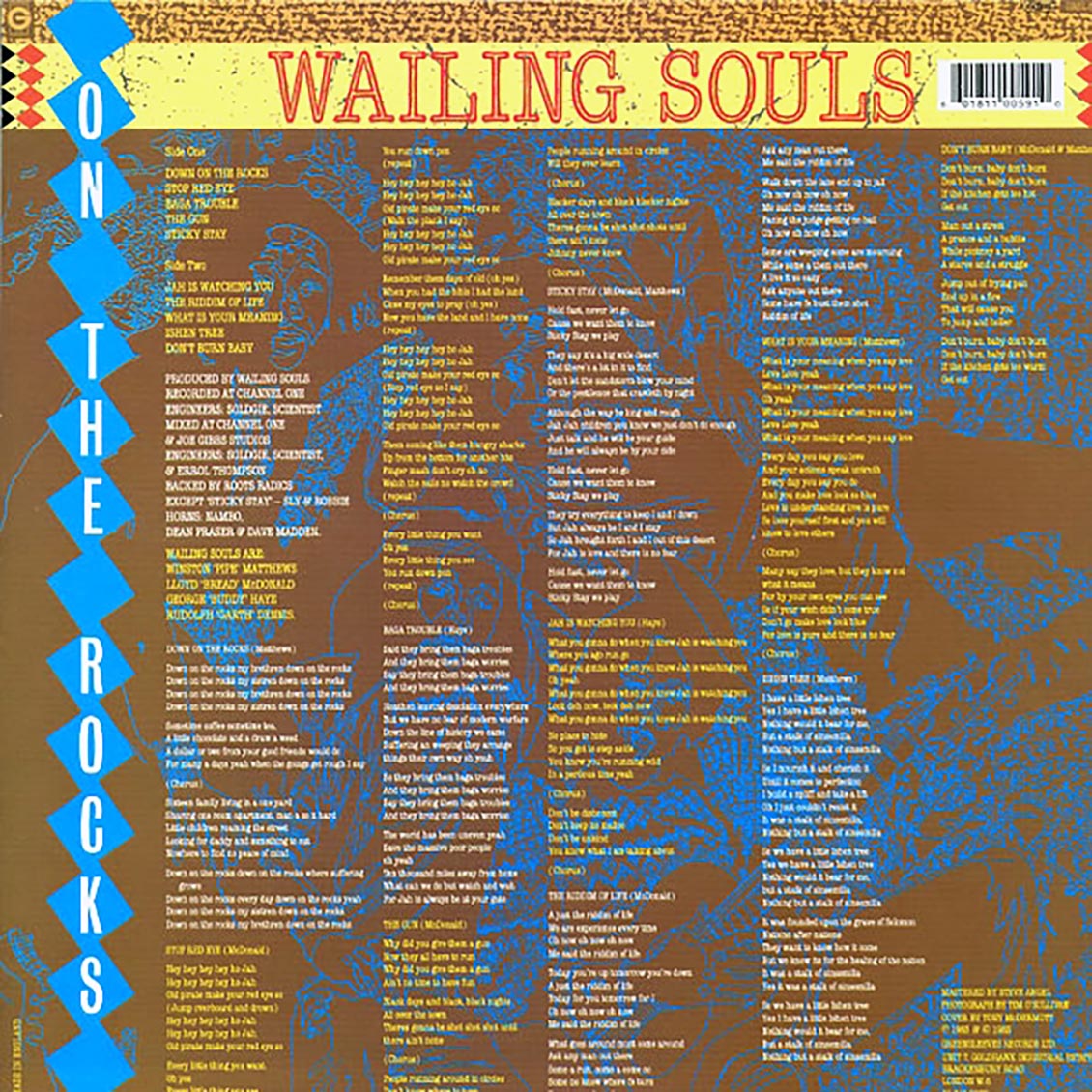 Wailing Souls - On The Rocks vinyl LP back cover