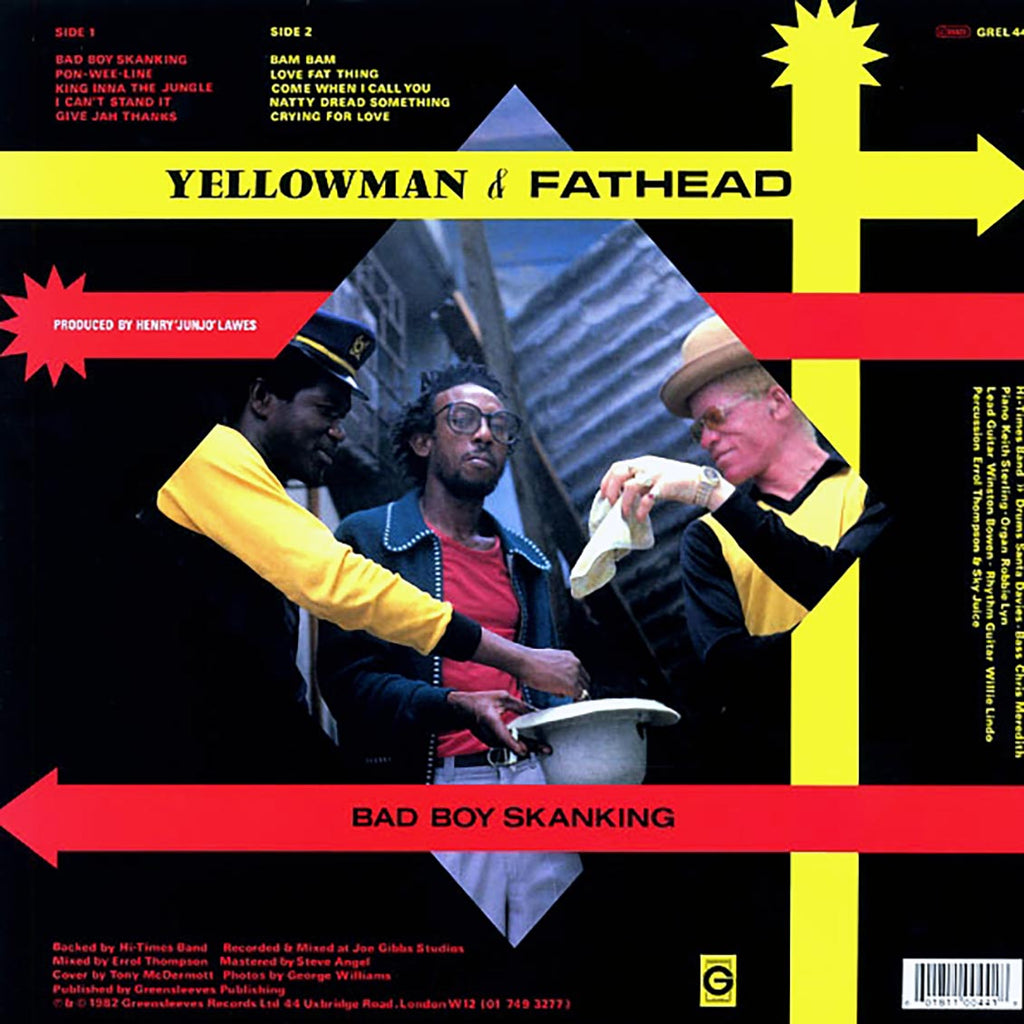 Yellowman, Fat Head - Bad Boy Skanking vinyl LP back cover