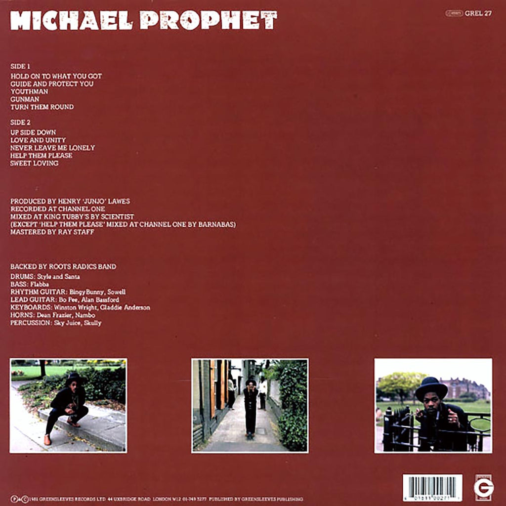 Michael Prophet - Gunman vinyl LP back cover
