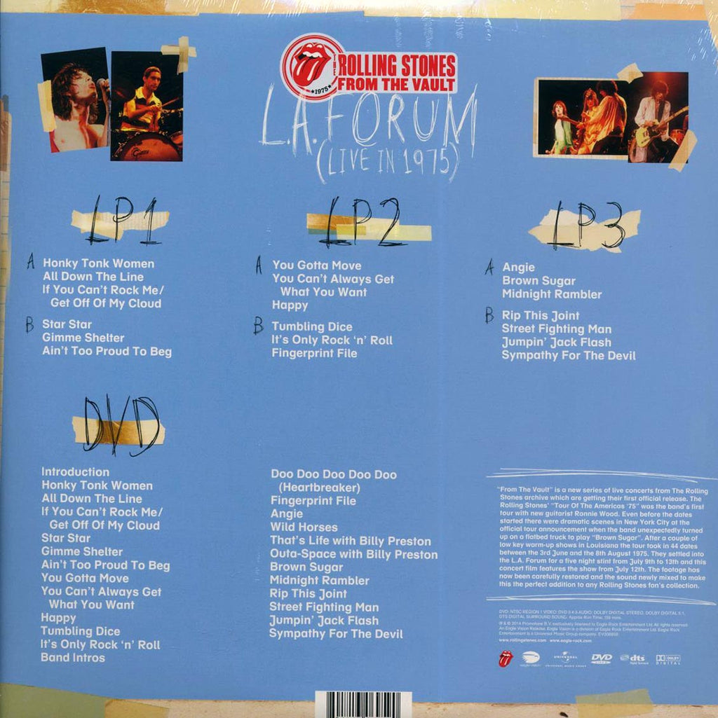 The Rolling Stones - From The Vault: L.A. Forum (Live In 1975) (3xLP) (180g) (incl. DVD) vinyl LP back cover