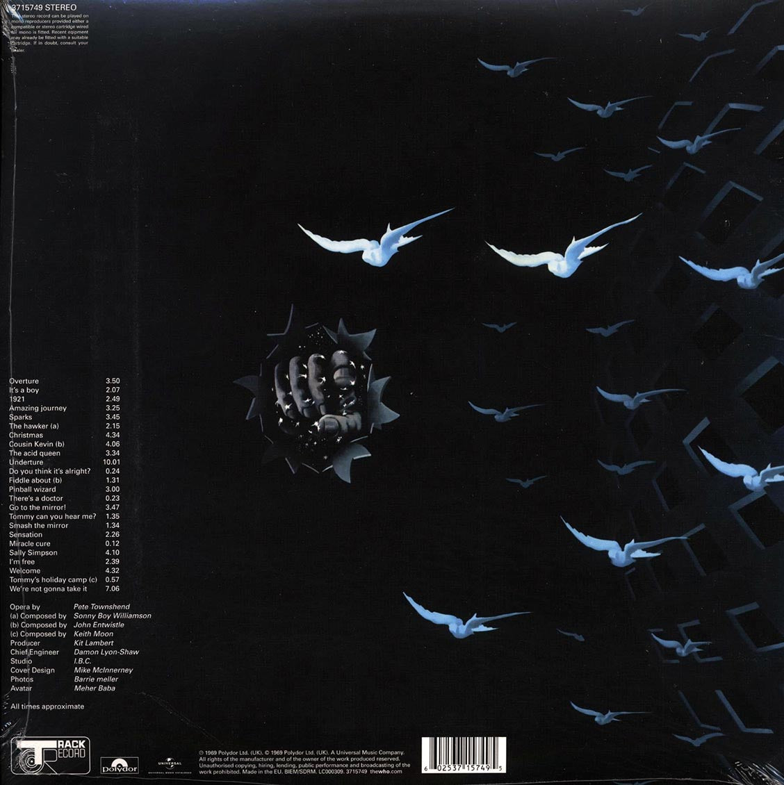 The Who - Tommy (2xLP) (180g) (remastered) vinyl LP back cover