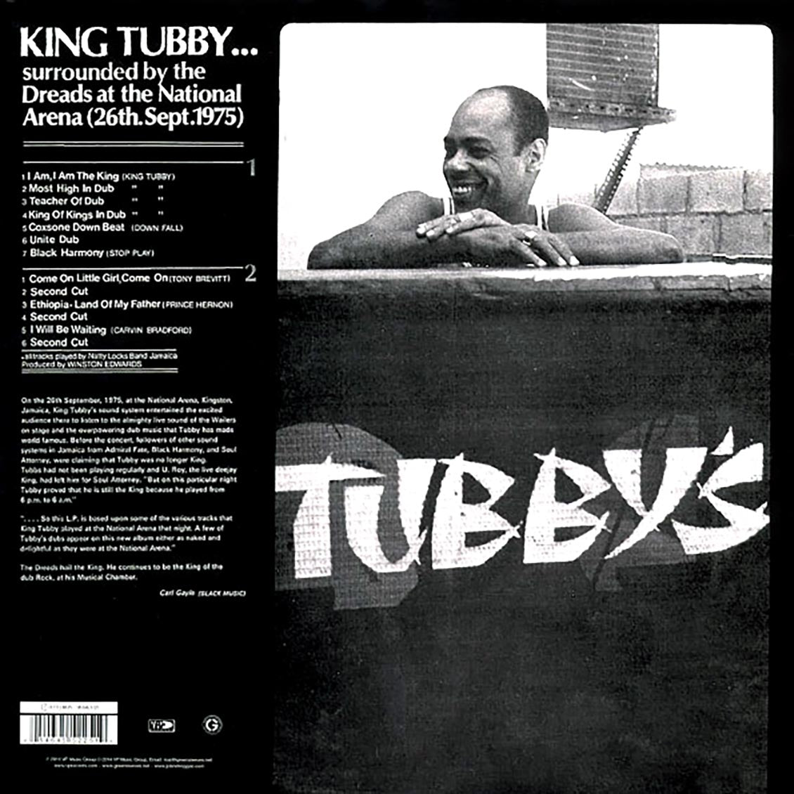 King Tubby - Surrounded By The Dreads At The National Arena vinyl LP back cover