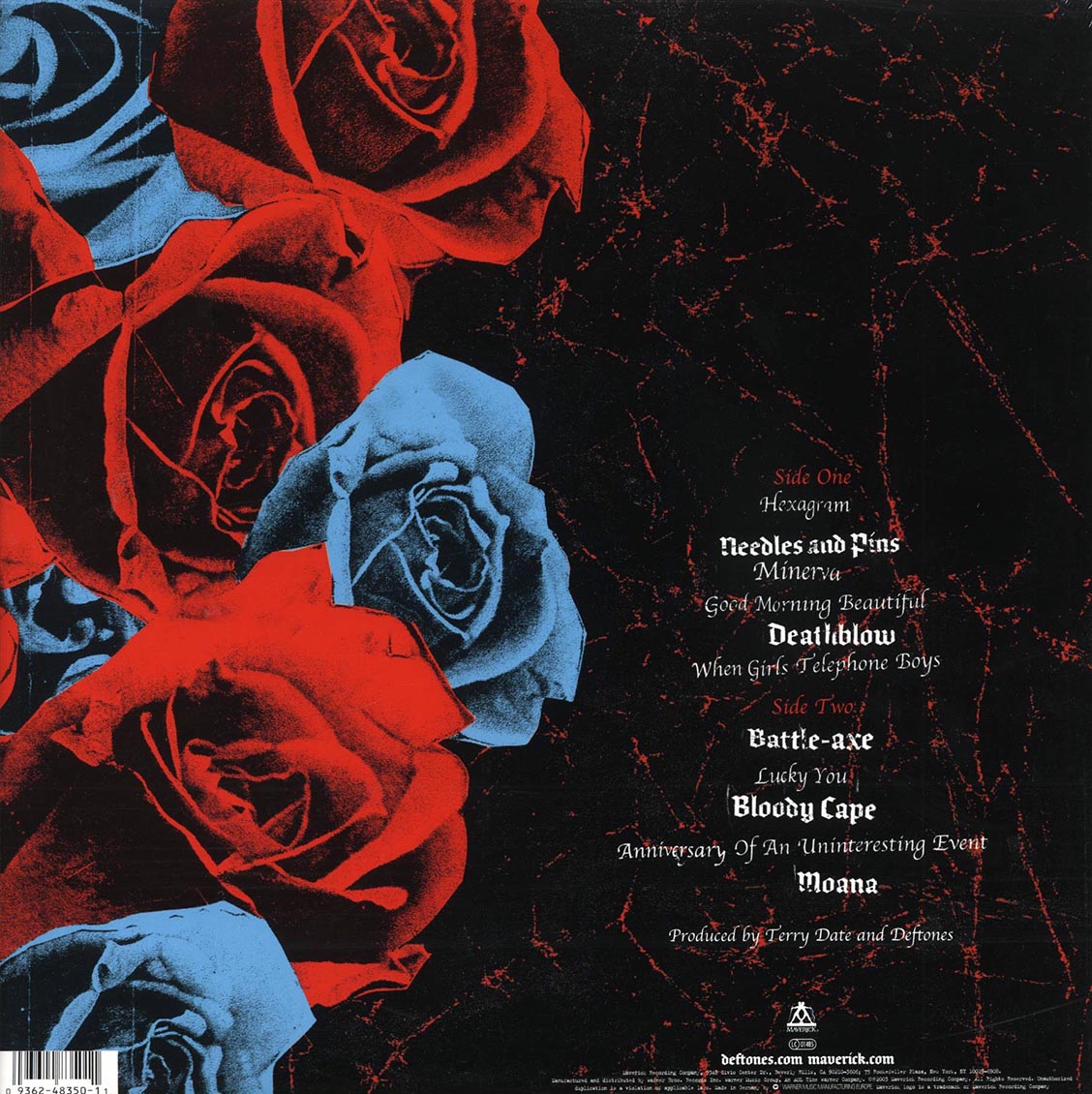 Deftones - Deftones vinyl LP back cover