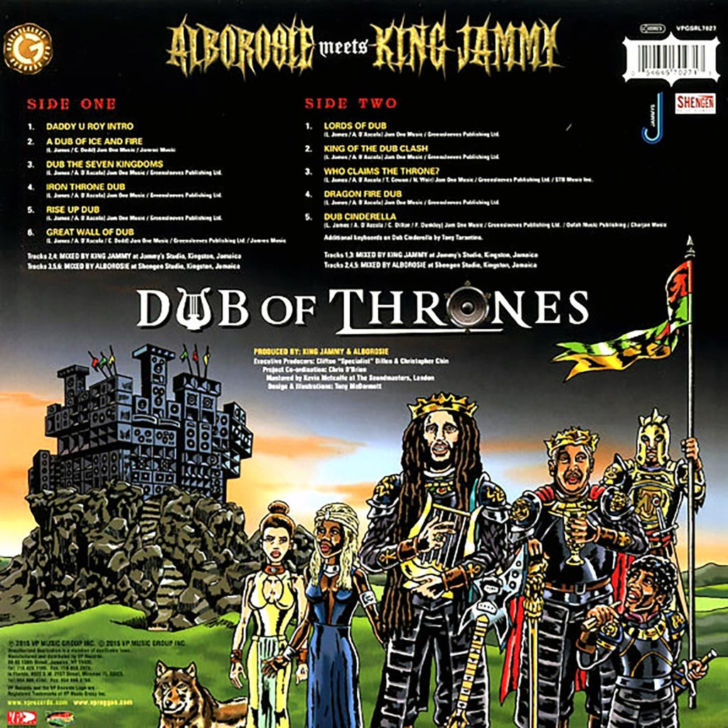 Alborosie, King Jammy - Dub Of Thrones: Alborosie Meets King Jammy vinyl LP back cover