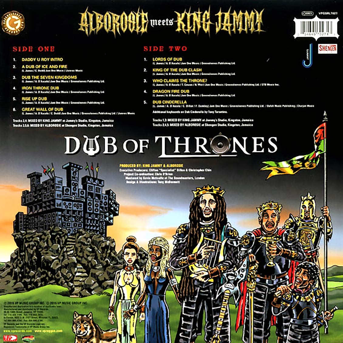 Alborosie, King Jammy - Dub Of Thrones: Alborosie Meets King Jammy vinyl LP back cover