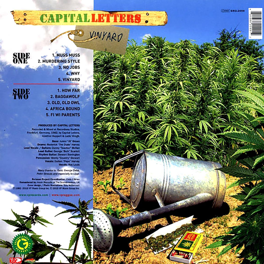Capital Letters - Vineyard vinyl LP back cover
