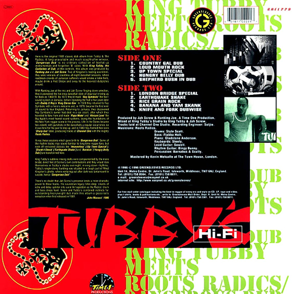King Tubby, The Roots Radics - Dangerous Dub: King Tubby Meets The Roots Radics vinyl LP back cover