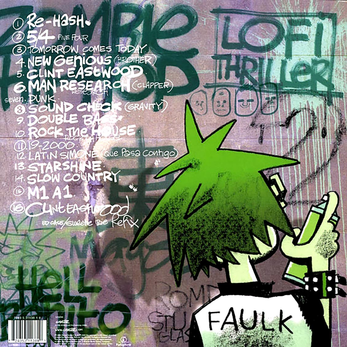 Gorillaz - Gorillaz (2xLP) vinyl LP back cover
