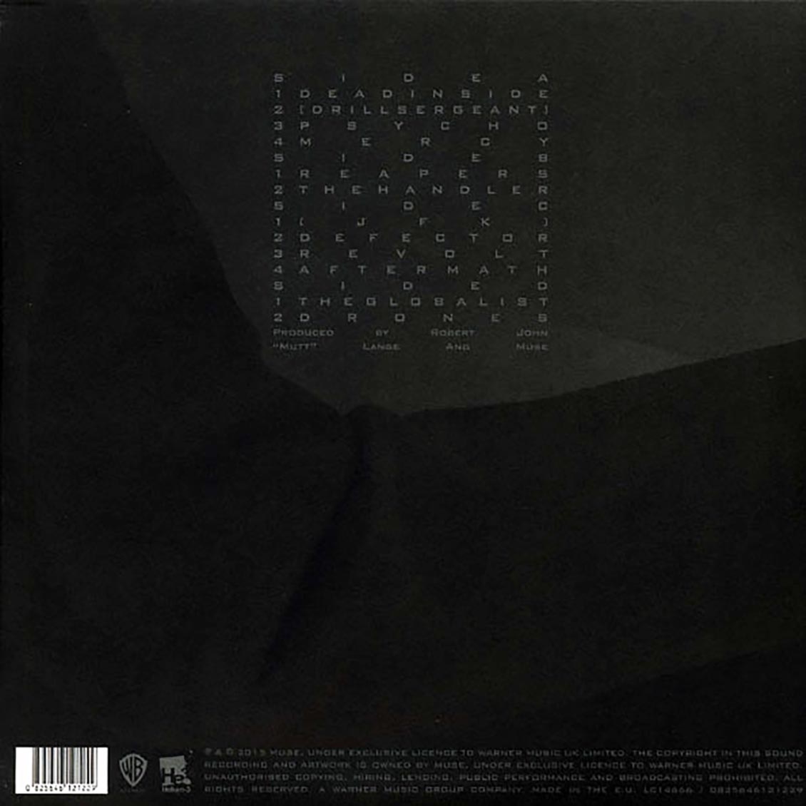 Muse - Drones (2xLP) (incl. mp3) (180g) vinyl LP back cover