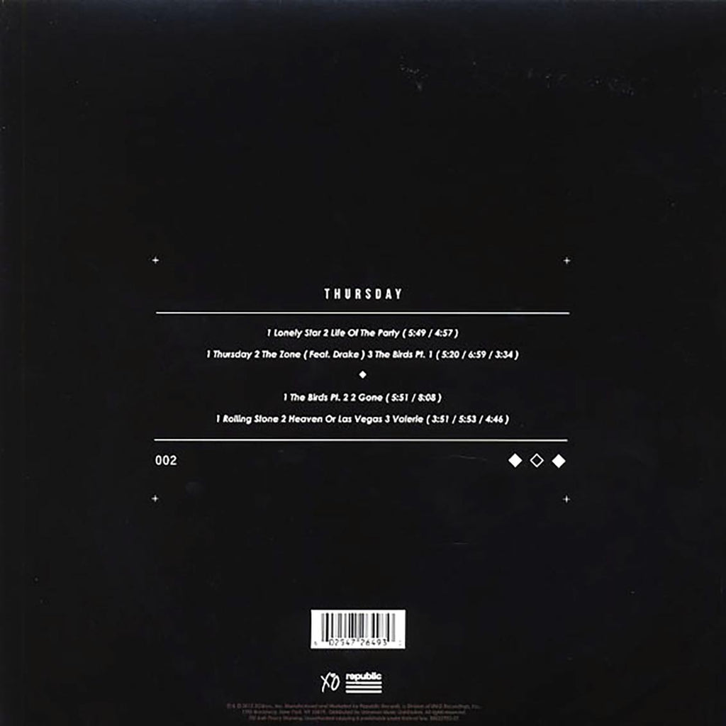 The Weeknd - Thursday (2xLP) vinyl LP back cover
