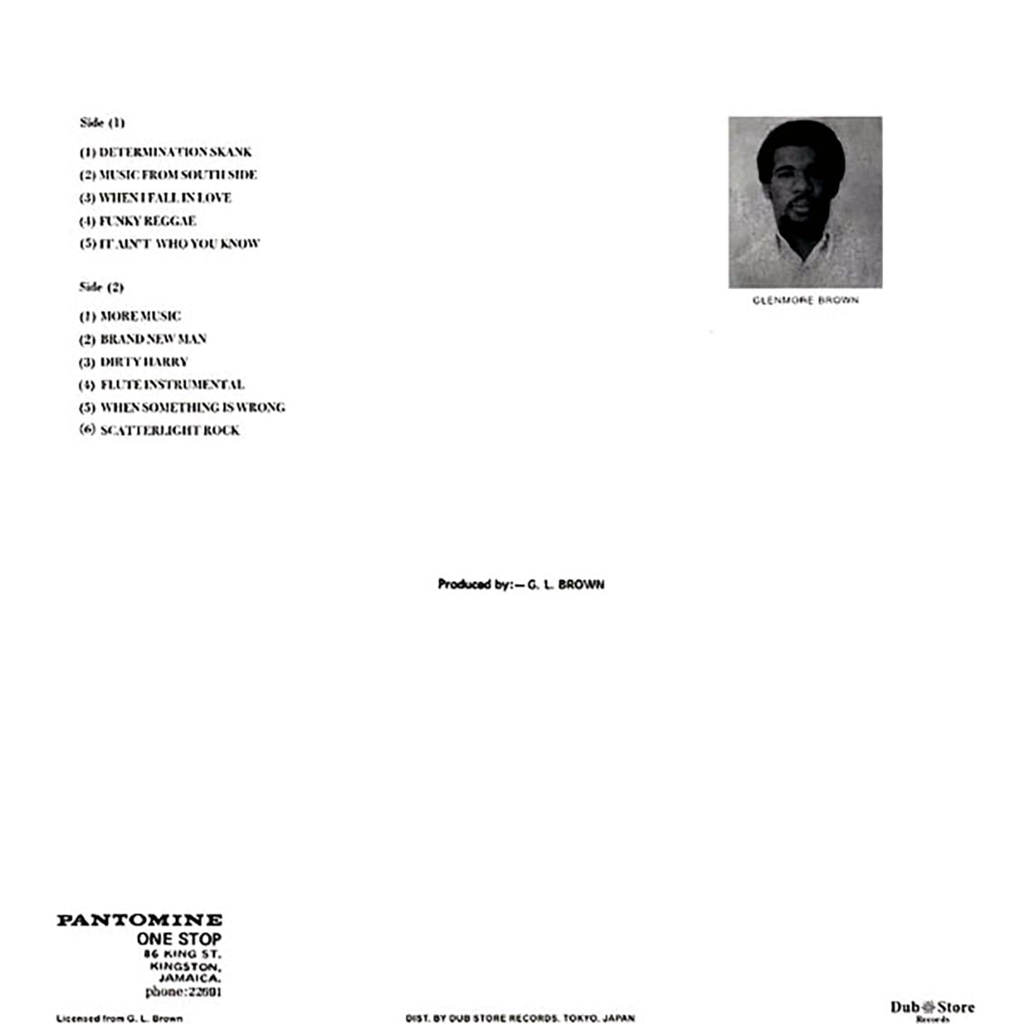 Tommy McCook - The Sannic Sounds: Tommy McCook Dub (Japan) vinyl LP back cover