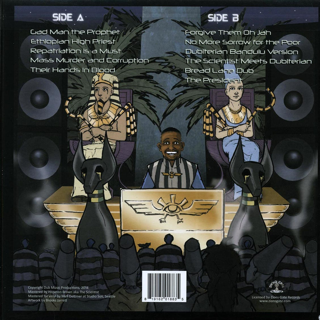 Scientist - High Priest Of Dub (+2 bonus tracks) (ltd. 300 copies made) (remastered) (colored vinyl) vinyl LP back cover