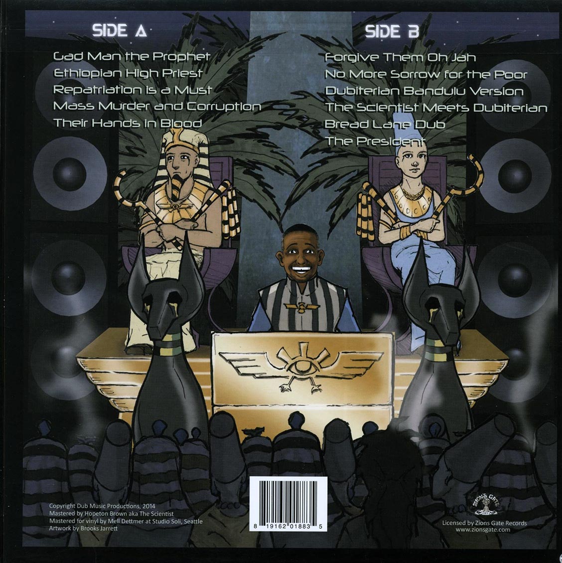 Scientist - High Priest Of Dub (+2 bonus tracks) (ltd. 300 copies made) (remastered) (colored vinyl) vinyl LP back cover