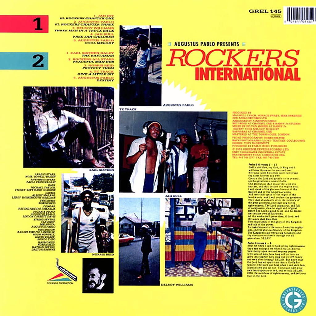 Augustus Pablo, Delroy Williams, Tetrack, Etc. - Rockers International 1 vinyl LP back cover