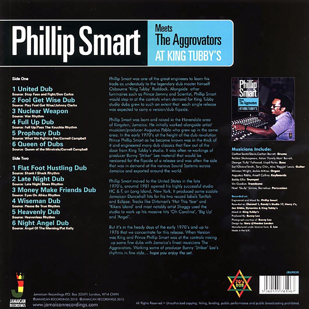 Phillip Smart, The Aggrovators - Phillip Smart Meets The Aggrovators At King Tubby's (180g) vinyl LP back cover