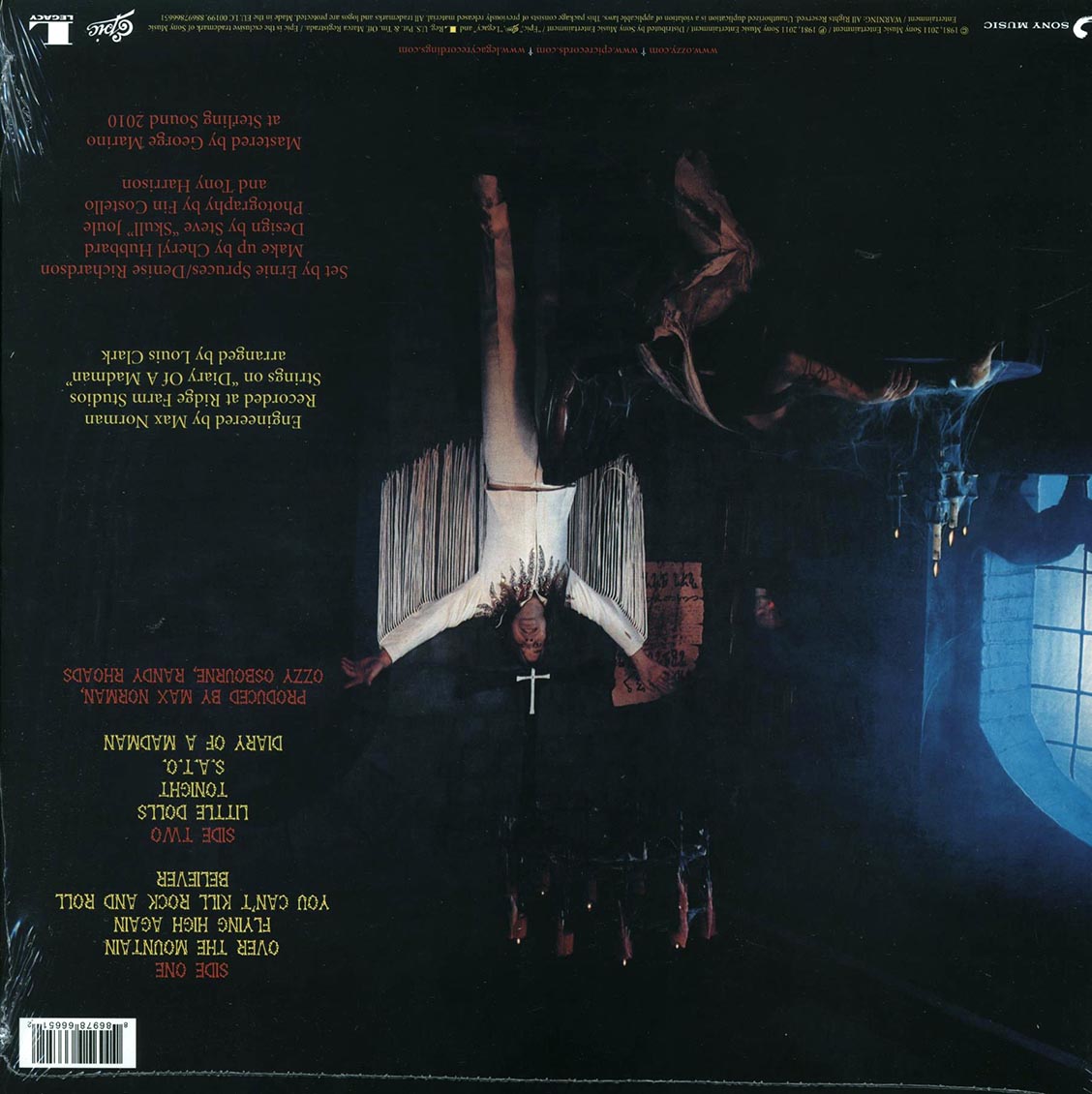 Ozzy Osbourne - Diary Of A Madman (180g) vinyl LP back cover