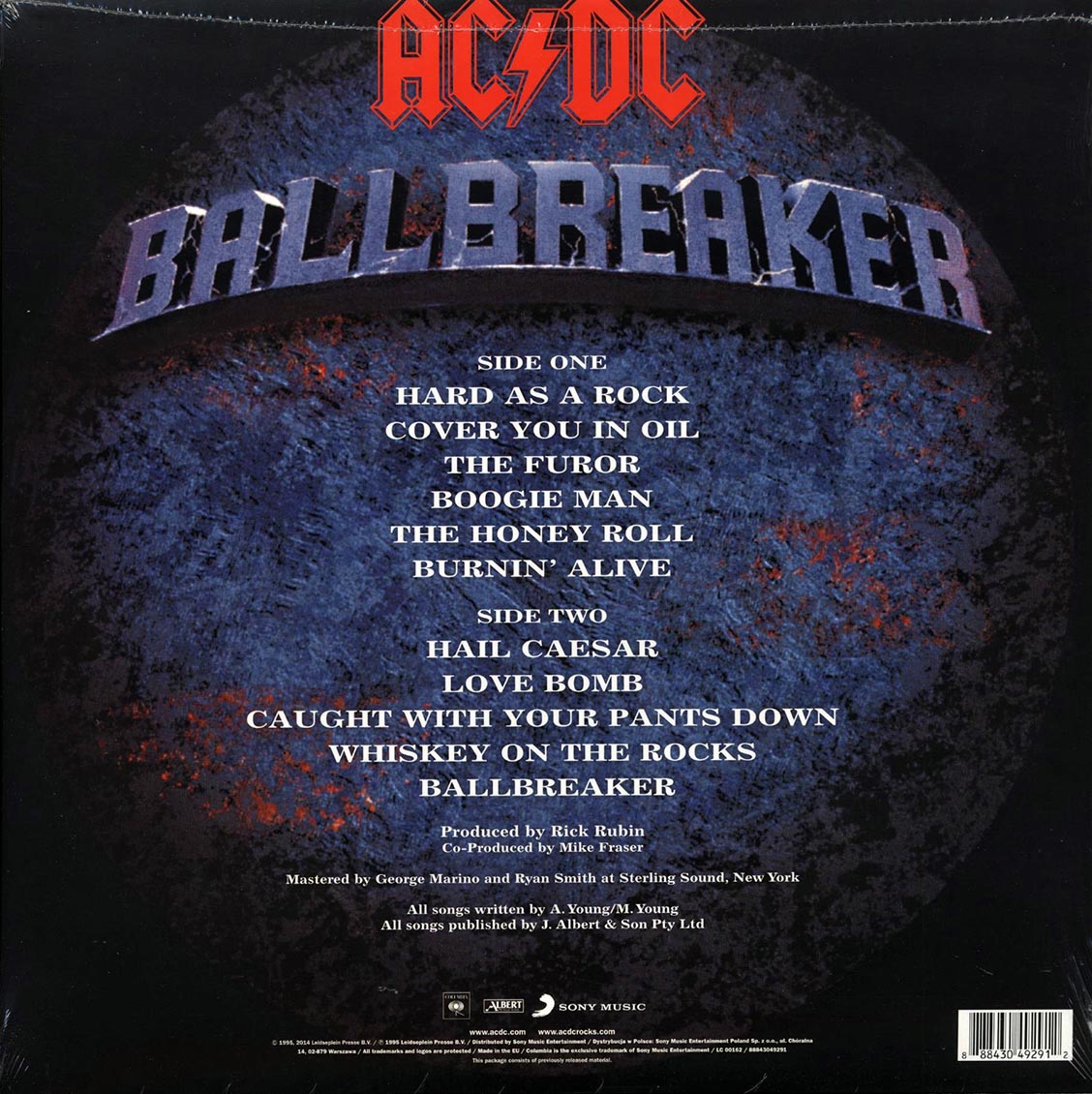 AC/DC - Ballbreaker (180g) vinyl LP back cover