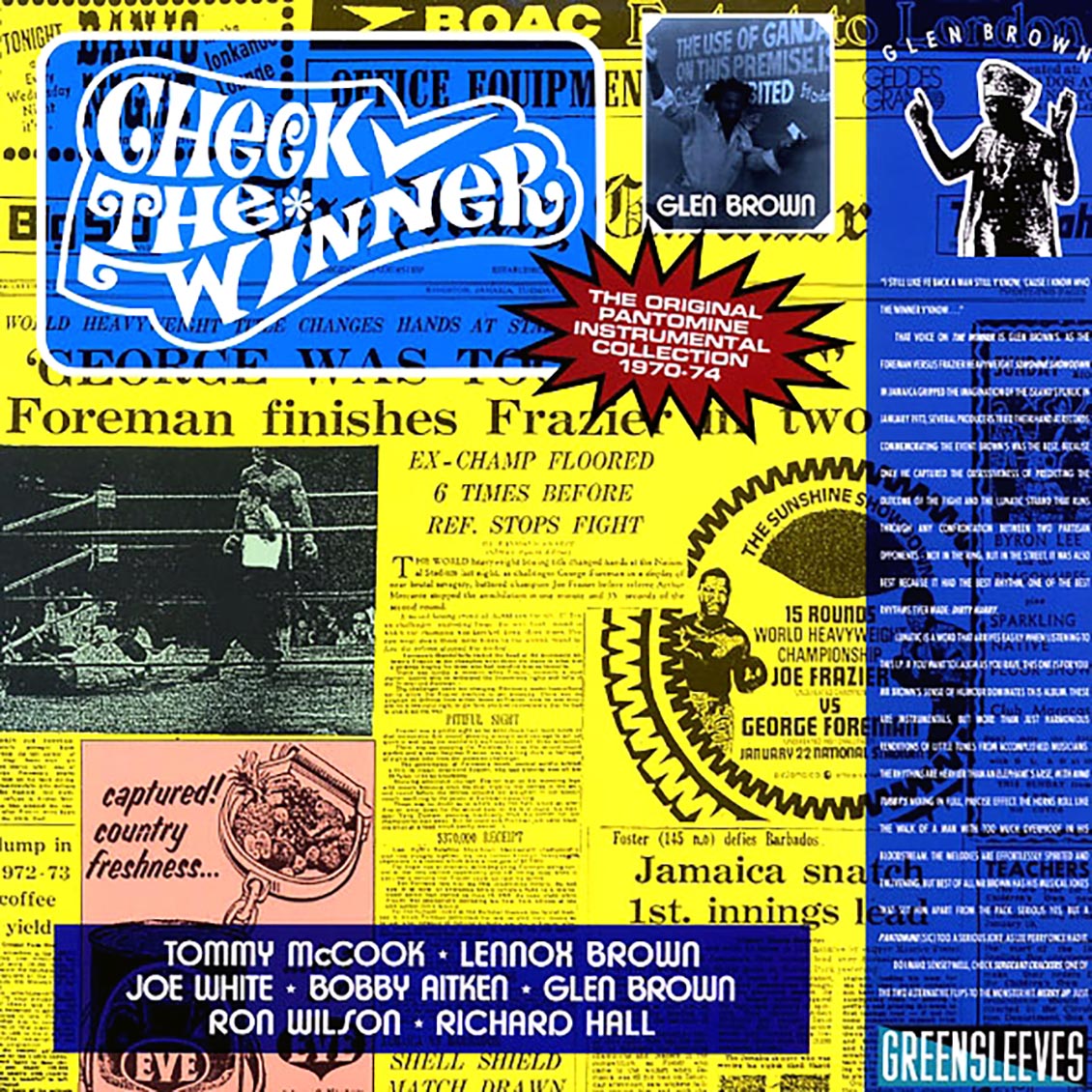Glen Brown - Check The Winner: The Original Pantomine Instrumental Collection 1970-74 vinyl LP front cover