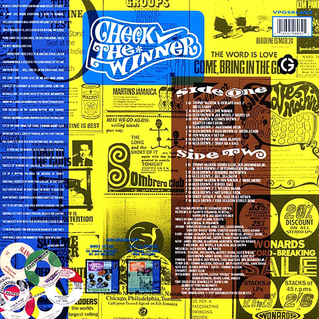 Glen Brown - Check The Winner: The Original Pantomine Instrumental Collection 1970-74 vinyl LP back cover