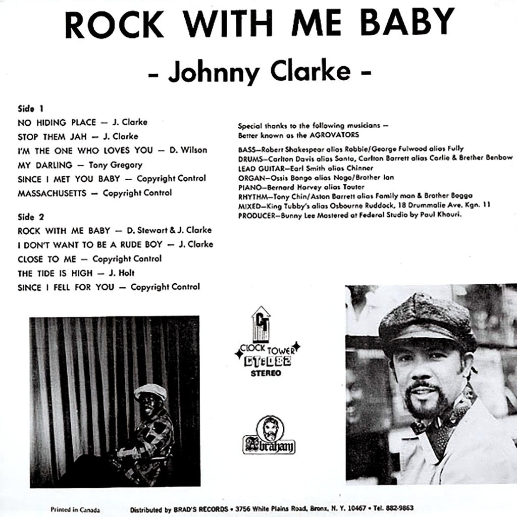 Johnny Clarke - Rock With Me Baby vinyl LP back cover
