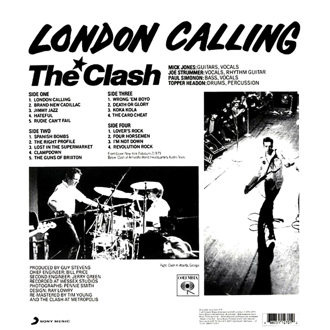 The Clash - London Calling (2xLP) (180g) vinyl LP back cover