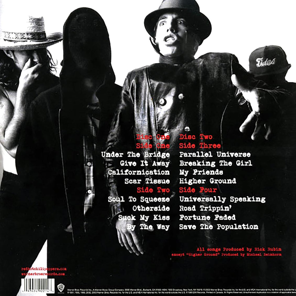 Red Hot Chili Peppers - Greatest Hits (2xLP) vinyl LP back cover