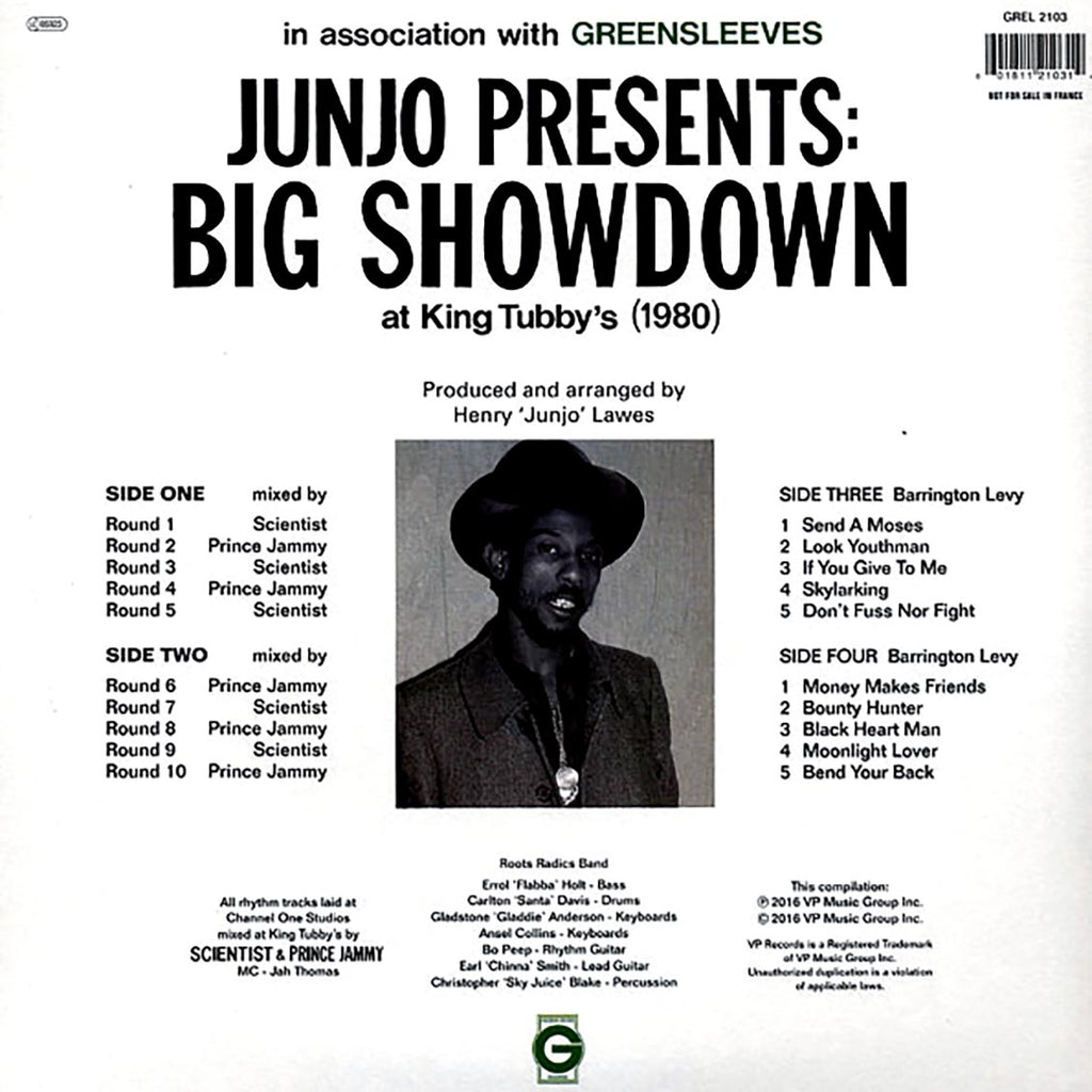 Scientist, Prince Jammy - Junjo Presents Big Showdown At King Tubby's + Bonus Vocals Album (2xLP) vinyl LP back cover