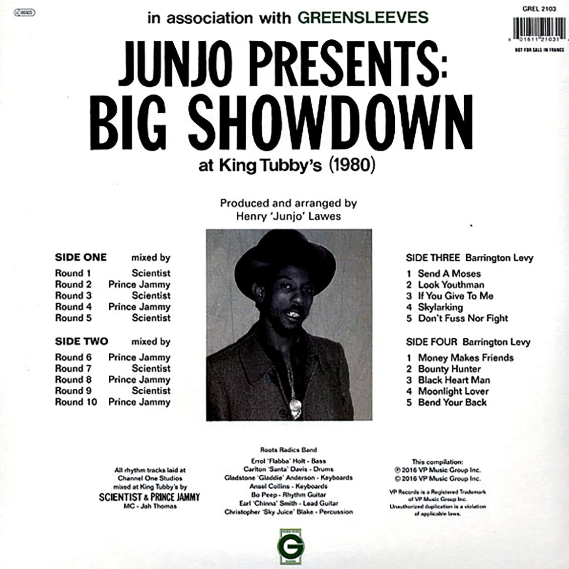 Scientist, Prince Jammy - Junjo Presents Big Showdown At King Tubby's + Bonus Vocals Album (2xLP) vinyl LP back cover