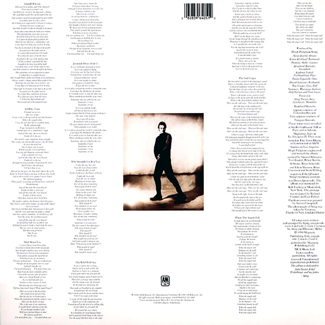 Sting - The Soul Cages (180g) vinyl LP back cover