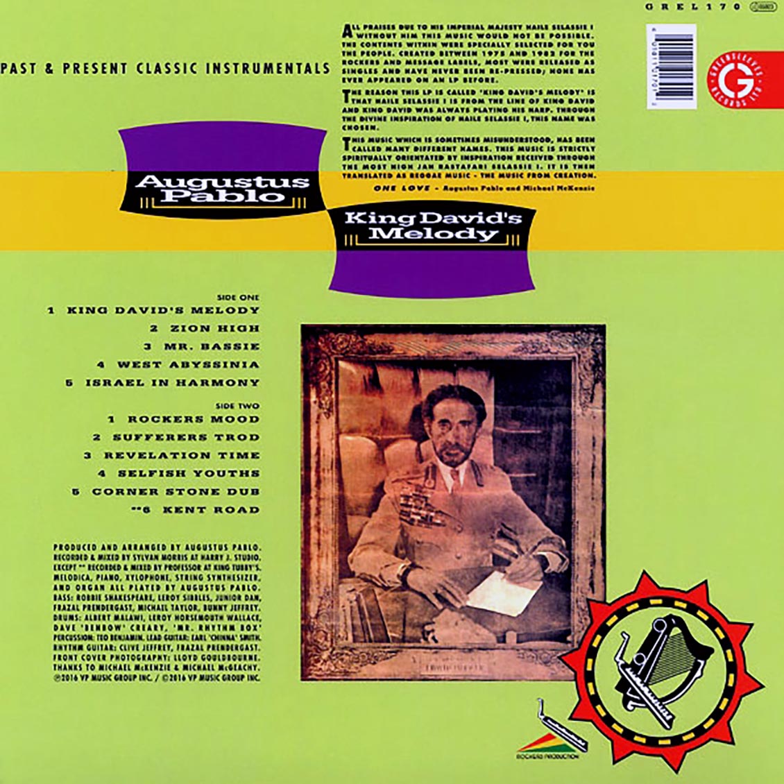 Augustus Pablo - King David's Melody vinyl LP back cover
