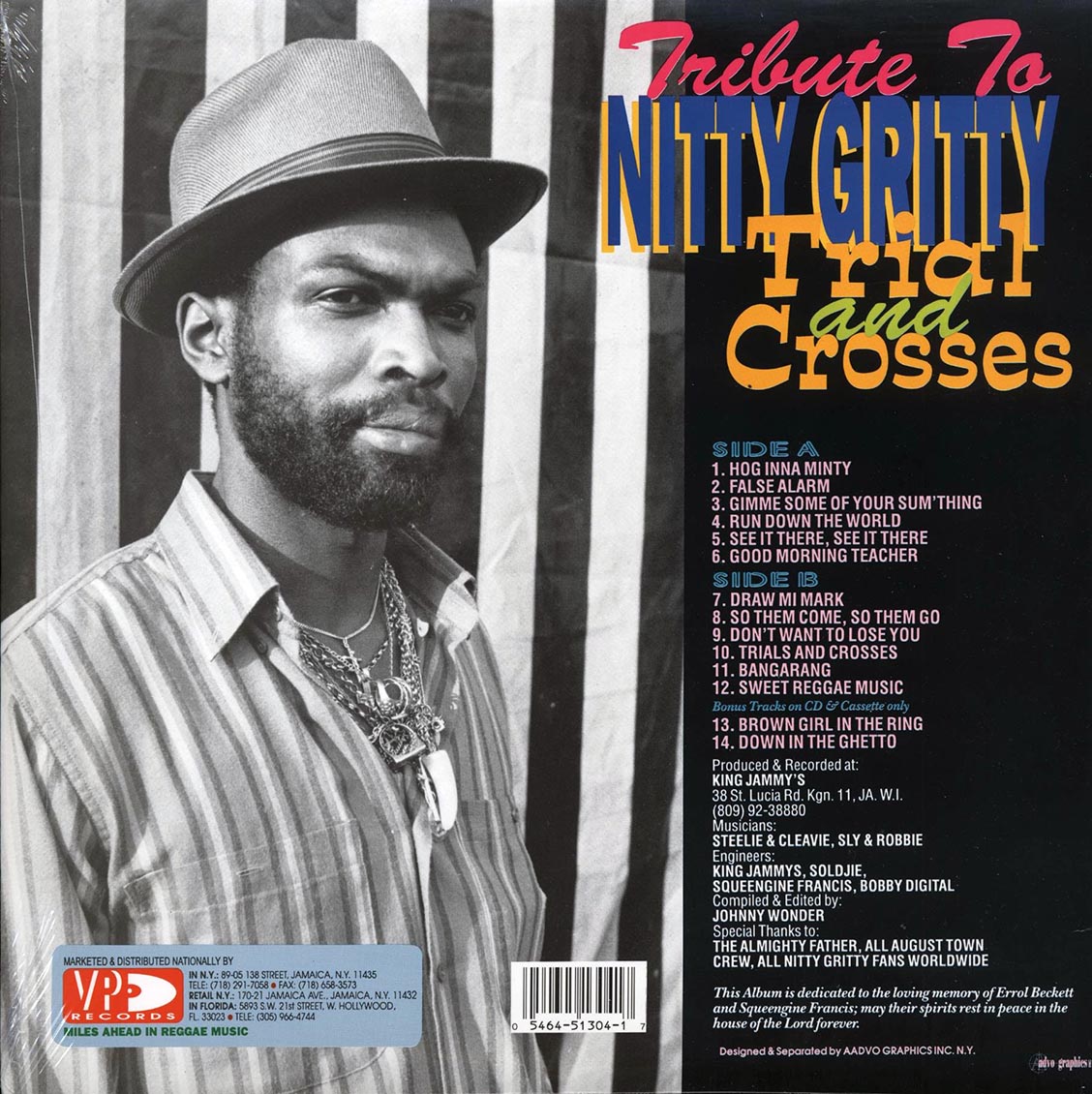 Nitty Gritty - Tribute To Nitty Gritty: Trial And Crosses vinyl LP back cover