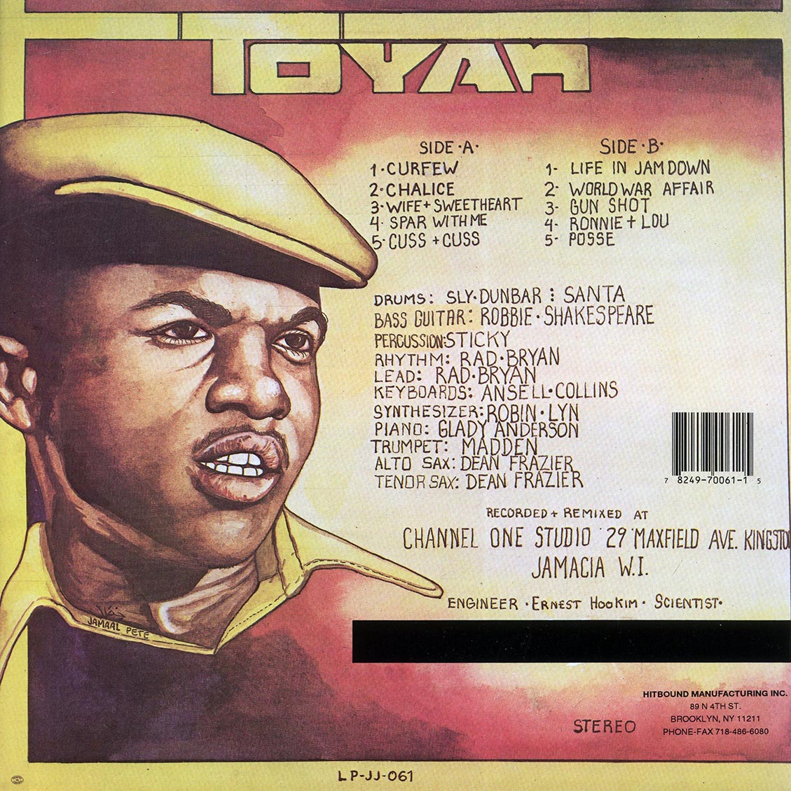 Toyan - Toyan vinyl LP back cover