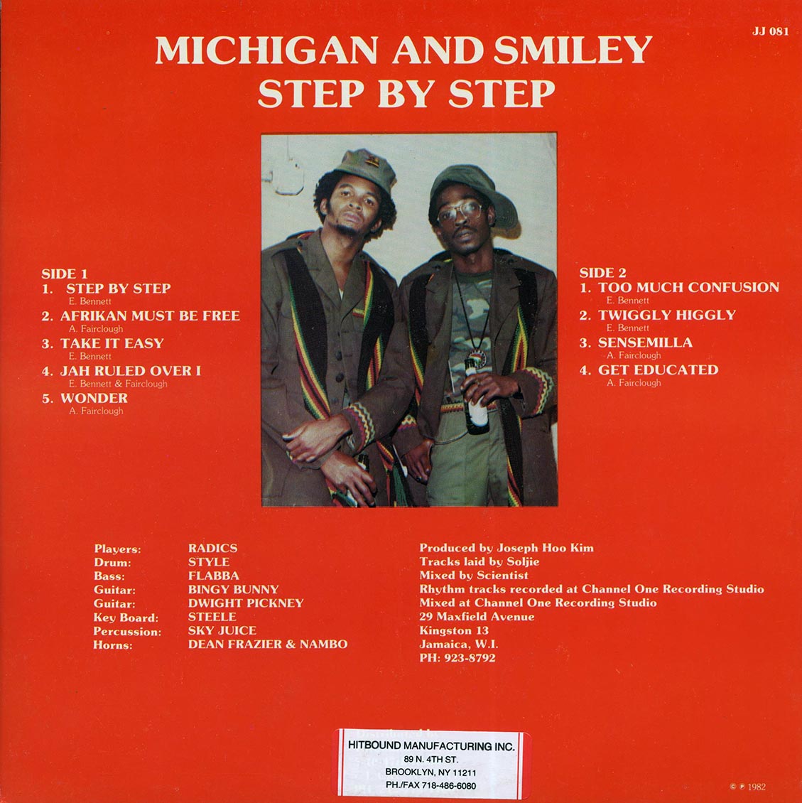 Michigan & Smiley - Step By Step vinyl LP back cover