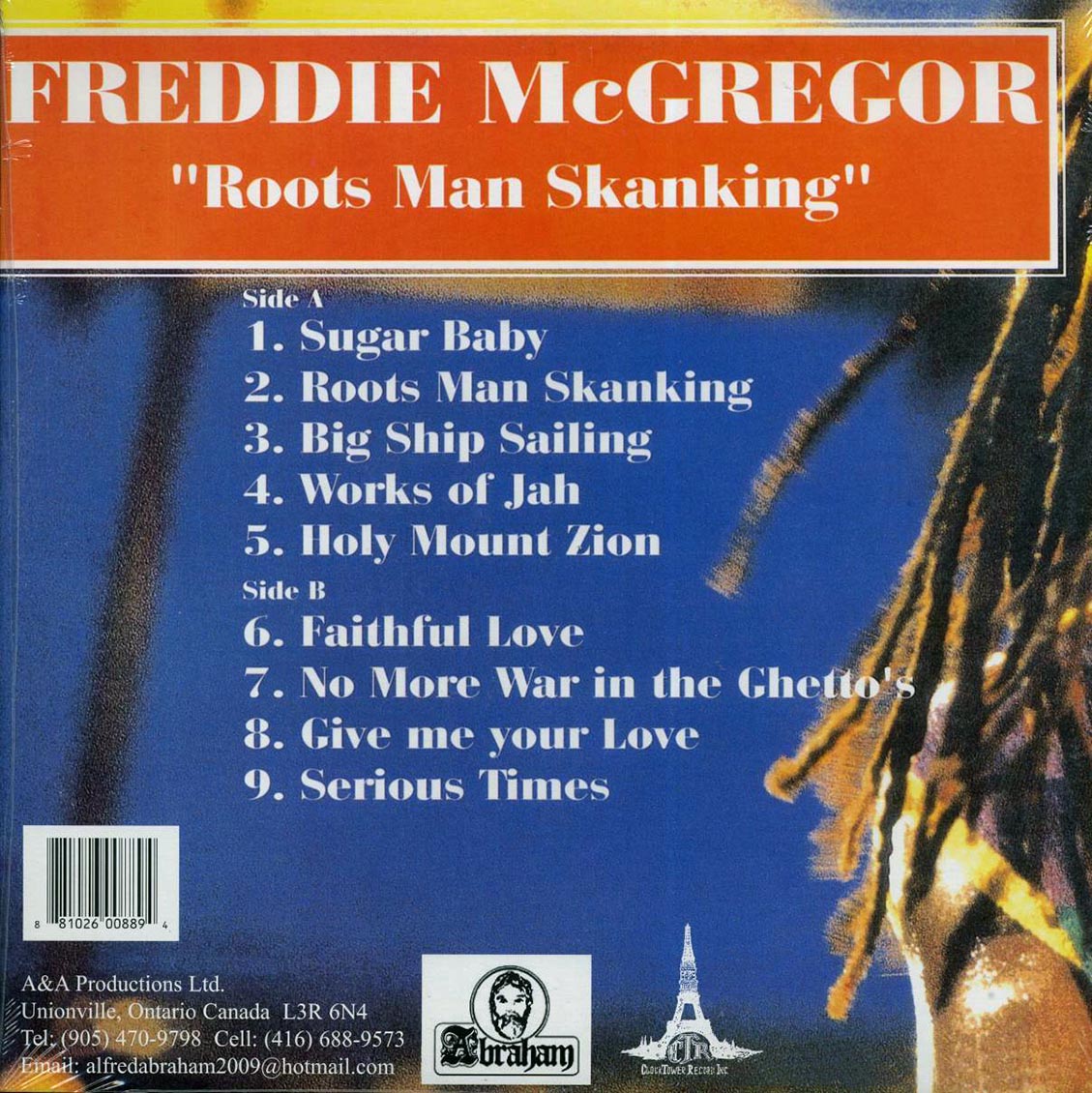 Freddie McGregor - Roots Man Skanking vinyl LP back cover