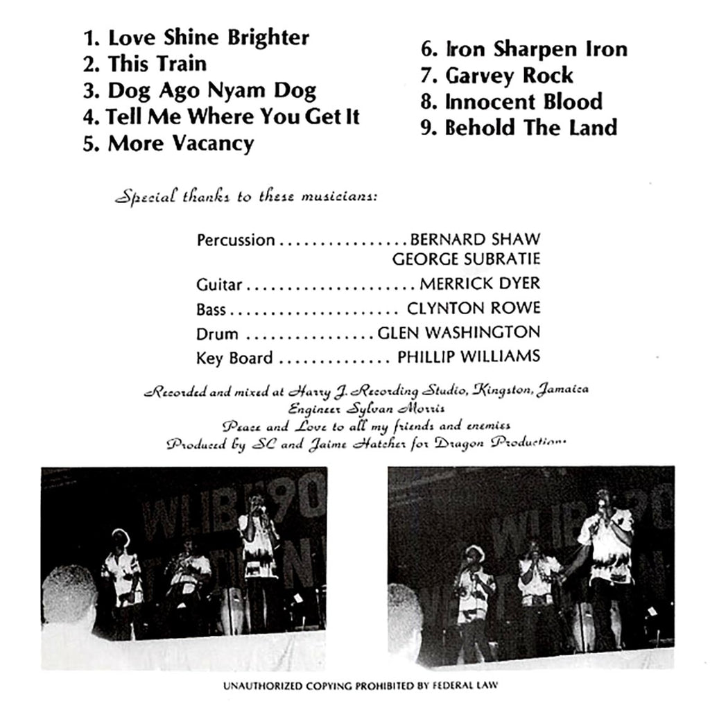 Culture - Africa Stand Alone vinyl LP back cover