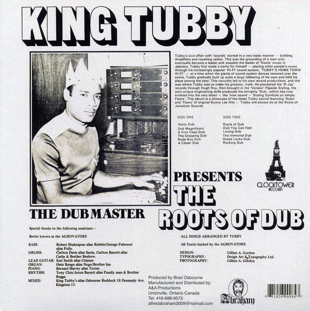 King Tubby - The Roots Of Dub vinyl LP back cover