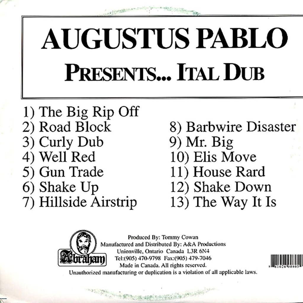 Augustus Pablo - Ital Dub vinyl LP back cover