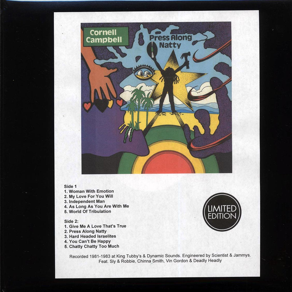 Cornell Campbell - Press Along Natty (Jamaica press) (plain jacket) vinyl LP front cover