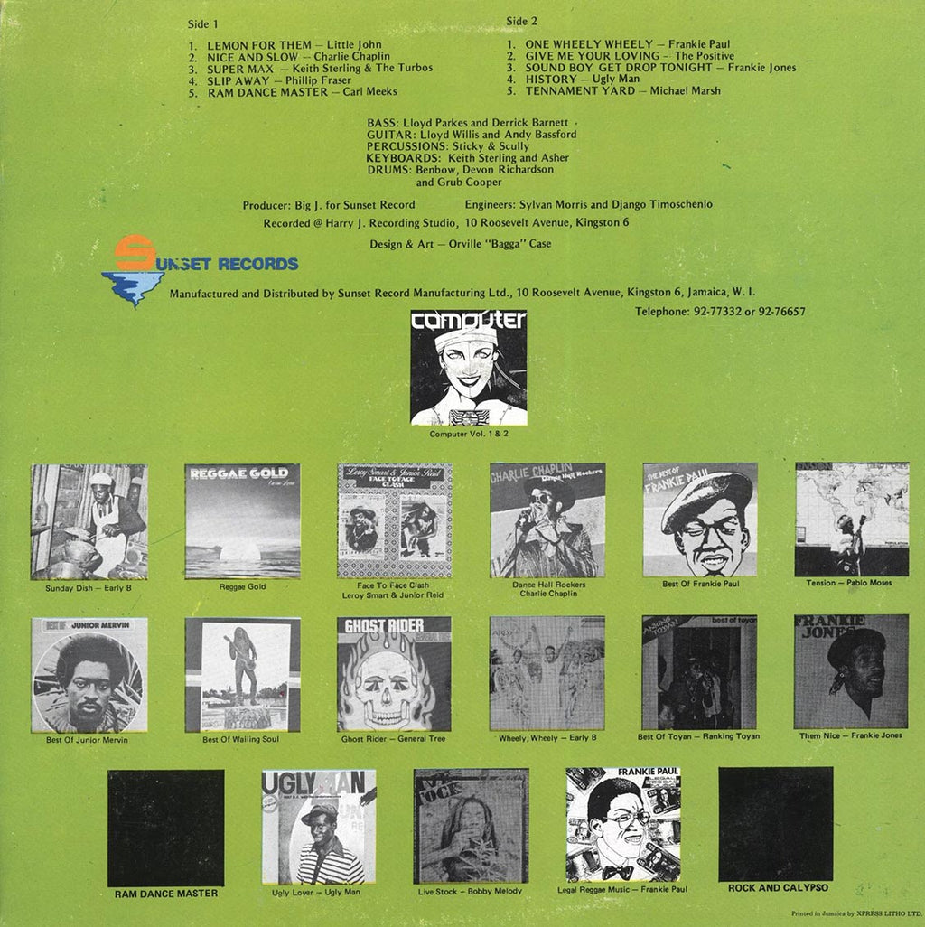 Carl Meeks, Charlie Chaplin, Uglyman, Little John, Etc. - Ram Dance Master (Jamaica press) (orig. press) vinyl LP back cover