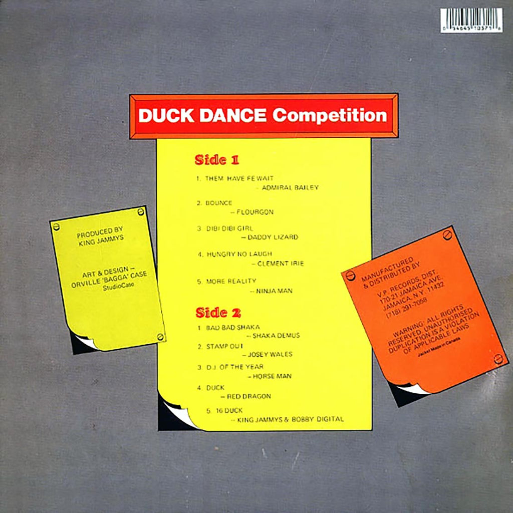 Admiral Bailey, Chaka Demus, Josey Wales, Flourgon, Etc. - Duck Dance Competition (orig. press) vinyl LP back cover