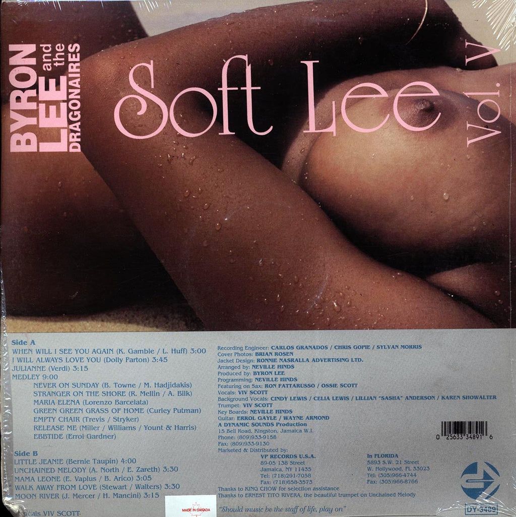 Byron Lee & The Dragonaires - Soft Lee Volume 5 vinyl LP back cover