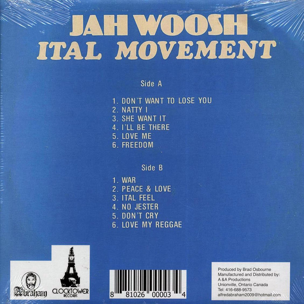 Jah Woosh - Ital Movement vinyl LP back cover